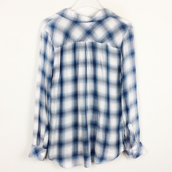 Rails | Blue White Plaid Button Down | Small - Picture 2 of 3